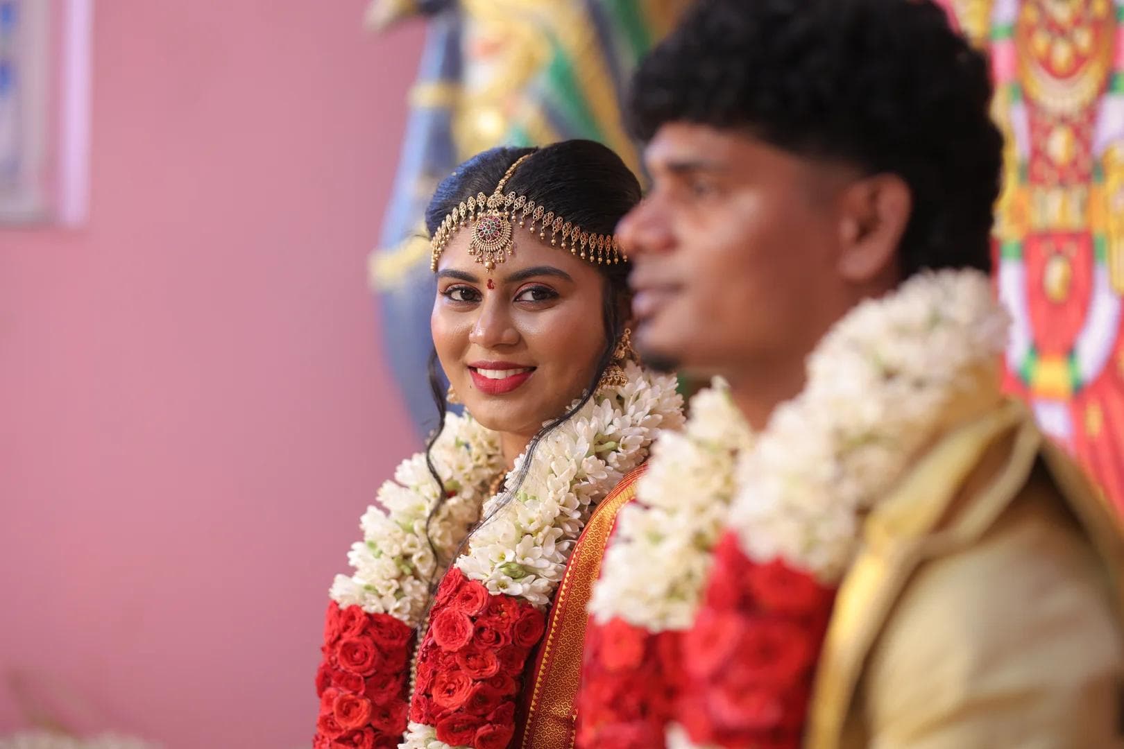 Couple at wedding looking Happy, chennai